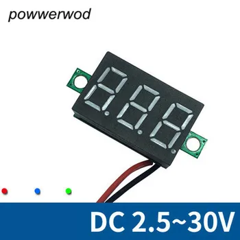 0.36 palcový dva-line dc voltmeter dc2.5-30v digitálny displej s vysokou presnosťou voltmeter hlavu multi-farba voliteľná