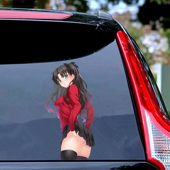 15 CM Sexy Anime Dievča Odtlačkový Osud Pobyt Noc Tohsaka Rin Auto Nálepky Motocykel Notebook PVC Odtlačkový