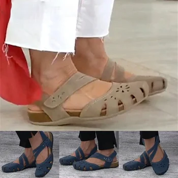 2020 Lete Ženy Ortopedické Otvorené Prst Sandále Vintage Anti-slip Priedušná Kožené Bežné Ženské Platformu Retro Topánky