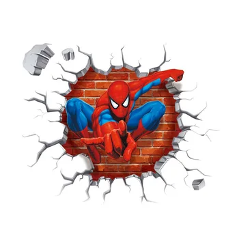 3d Spiderman Stenu Nálepka Pre Deti Izba Domáce Dekorácie Diy Avengers Super Heros Pvc Nástenné Art Chlapci Obtlačky Anime Film Plagát