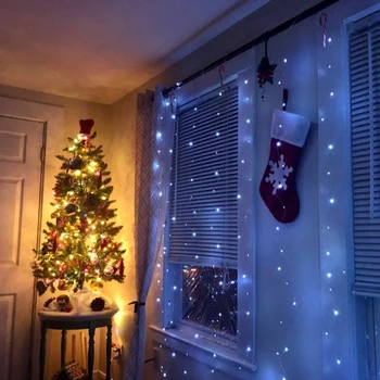 3M LED Vianočné Rozprávky String Svetlá Diaľkové Ovládanie USB Nový Rok Garland Opony Lampa Dovolenku Dekorácie Pre Domov Spálne Okno