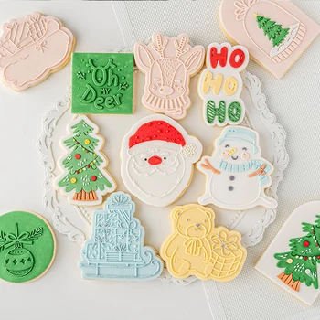 5 ks Vianočné Kuchyne Deco Cookie Cutter Nástroje Navidad Perník Strom v Tvare Vianoce Sušienky Formy Christams Cake Zdobenie Darček