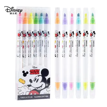 6Pcs/Set UME DM21408 Disney Mickey Mouse Vymazateľné Zvýrazňovač Cartoon Paint Marker Pero Školského Úradu, Úrad Papiernictvo Kawaii