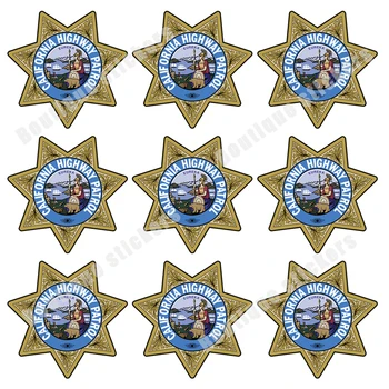 9 Dielna Sada Odznak California Highway Patrol Tesnenie Nálepky Odtlačkový PVC Vinyl Motocykel, Auto Nepremokavé samolepiace Maľovanie