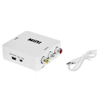 AV/RCA CVBS na kompatibilný s HDMI 1080P Video Converter MINI AV2HD Adaptér Converter Box Pre HDTV Projektor Set-top box, DVD
