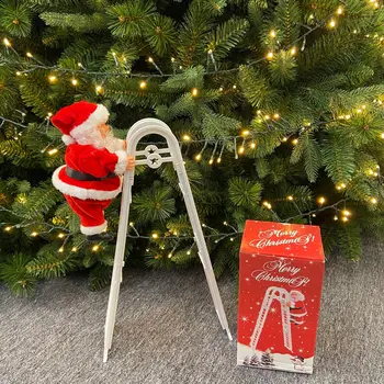 Elektrické Santa Claus Vyliezť Rebríkom Vianočné Závesné Dekorácie, Ozdoby Na Vianočné Stromčeky Strana Deti Darčeky