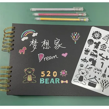 EZONE 6Pcs/Set DIY vydlabaných Vrstvenie Blany Maľovanie Zápisník Sfarbenie Razba Album Dekoratívne Papier Karty kancelárske potreby