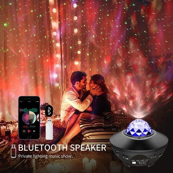Galaxy Projektor LED Nočné Osvetlenie, Svetlo, Bluetooth, USB Prehrávač Hudby LED Neon Nočné Svetlo Hviezdne Nebo Projekčnej Lampy Narodeniny