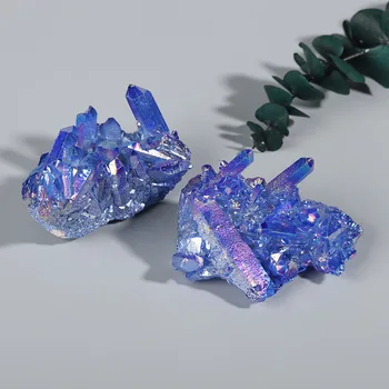 Geode elektrolyticky pokrývajú Modré Crystal 15~70g Modré Crystal Pilier Energie Liečivých Minerálnych Kameň Rock Domova Geode Ametyst