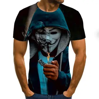 Hot Predaj Klaun T Shirt Muži/ženy Joker Tvár 3D Vytlačené Teroru Módne T-shirts veľkosť XXS-6XL111