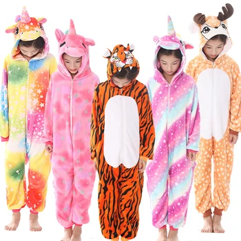 Kigurumi Pyžamo Jednorožec Deti Zvierat Deti Pyžamá pre Chlapcov, Dievčatá Kostým Detské Pyžamá Deti Licorne Onesies Zimné Sleepwear