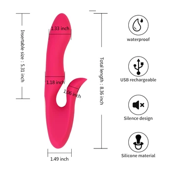 Králik Vibrátory Sexy Hračky Pre Ženy Vibračná Vaginálna G Mieste Stimulátor Klitorisu Masér Silikónové Dildo Vibrátor Masturbator