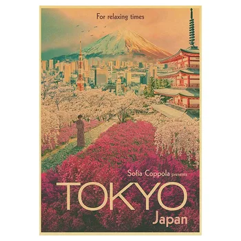 Kúpiť 3 Dostanete 4 Návštevu Japonska, v Tokiu Cestovné Plagáty, Umelecké Obrazy Historických obrazov na Stenu Plagát na Obývacia Izba Rám Wall Art