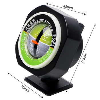 LEEPEE Vysokou presnosťou Auto Vozidla Declinometer Kompas Zabudovaný LED Inclinometer Gradient Auto Svahu Meter Úrovni Uhol