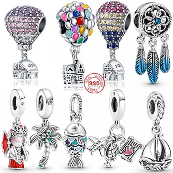 Nové 925 Sterling Silver Dream Catcher teplovzdušný Balón Loď perličiek Fit Pôvodné Pandora Náramok DIY Šperky Pre Ženy