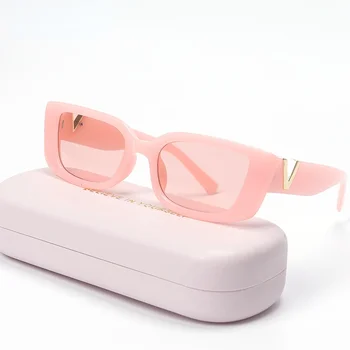 Nové Retro Malé Rám Cat Eye slnečné Okuliare pre Ženy 2021 Luxus V Slnečné Okuliare Muži Móda Jelly slnečné Okuliare Kovové Závesy