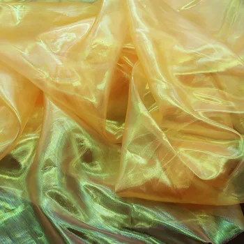 Priehľadné Farebné Perlinkové Tkaniny Tkaniny Podľa Meter,Laserové Svetlo Organza Farby Pre Pozadie,Šiť Módny Návrhár Šaty Oka Materiálu