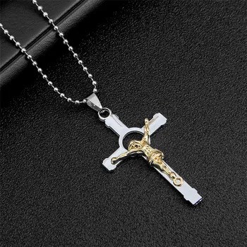 Trendy Ježiš Kríž Náhrdelník V Pohode Mužov Kríž Kovový Prívesok Unisex Šperky, Doplnky, Svetre Reťazca Darček