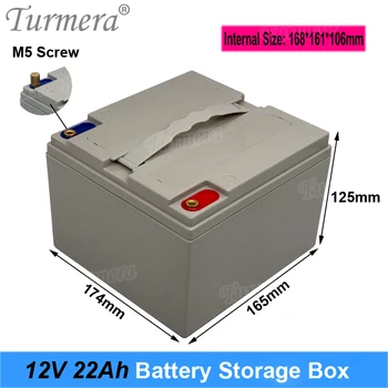 Turmera 12V 22Ah Batérie Úložný Box s Ručnými M5 Skrutku pre 36V 48V Elektrický Bicykel, Batéria a Solor Panel Energie Systémové Použitie
