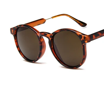 Unisex okrúhle slnečné okuliare ženy, mužov, luxusné značky dizajnér 2022 trendov produkty Leopard žltá transparentná hnedá kruhu oculos