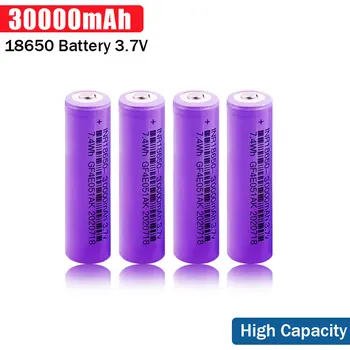Vysoká Kapacita 30000mAh 18650 Batérie Nabíjateľné 3,7 V 18650 Li-ion Nabíjateľná Batéria Pre Baterku Pochodeň Batérie