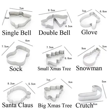 Z Nehrdzavejúcej Ocele Vianočné Cookie Fréza Snehová Vločka Vianočné Tému Santa Claus Elk Perník Muž Tortu Formy Na Pečenie Nástroj Eco-Friendly
