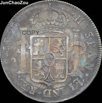 Čile 1813 F J 8 REALES Mosadz Pokovovanie Silver Kópiu Mince