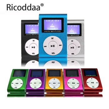 Športové MP3 Prehrávač s LCD Displej Kovové Mini Klip Kovové Multicolor Prenosný Hudobný Prehrávač MP3, Podpora 32GB Micro TF/SD Karty