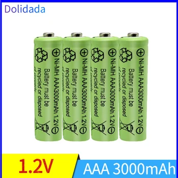 Žltá Ni-MH dobíjacie batérie, AAA3000mAh 3A 1.2 V, nabíjateľná pre MP3, hračky na diaľkové ovládanie,, LED baterku, elektrický holiaci strojček