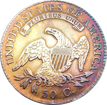Spojené Štáty 50 Centov ½ Dolár Slobody Eagle Obmedzené Poprsie Pol Dolára 1824 Cupronickel Pozlátené Striebro Kópiu Mince