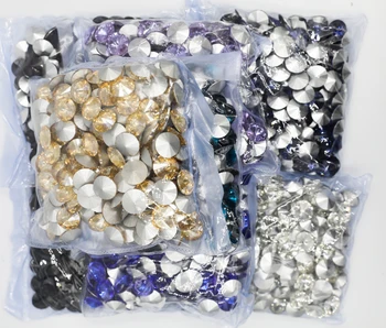 Zmiešané Farby, 8 mm,10 mm,12 mm,14 mm,16 mm,18 mm,20 mm Čínsky Najvyššej Kvality Okrúhly Ozdobný Kameň Rivoli sklenené perly